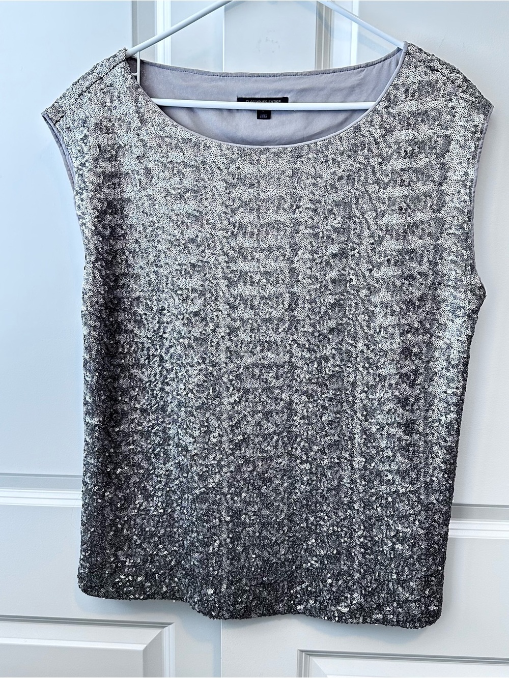 Classiques Entier Atelier Sleeveless Sequin Top - Silver Sz. L